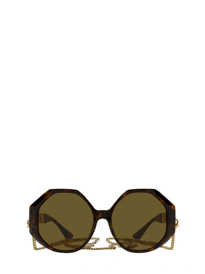 Shop Versace Ve4395 Havana Sunglasses
