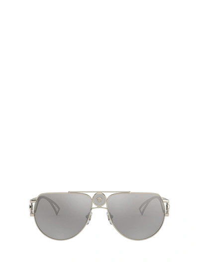 Shop Versace Ve2225 Pale Gold Sunglasses