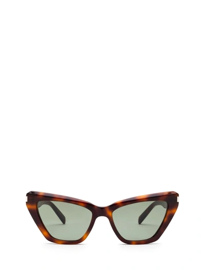 Shop Saint Laurent Eyewear Sl 466 Havana Sunglasses