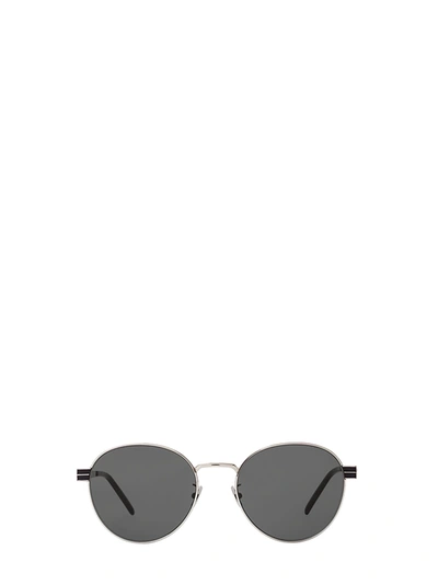 Shop Saint Laurent Sl M65 Silver Sunglasses