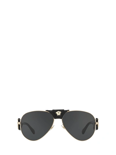 Shop Versace Ve2150q Gold Sunglasses