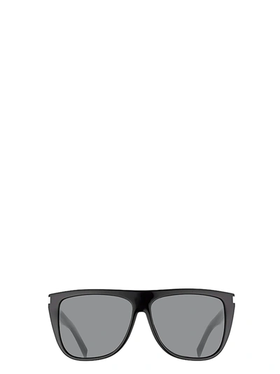 Shop Saint Laurent Eyewear Sl 1 Black Sunglasses