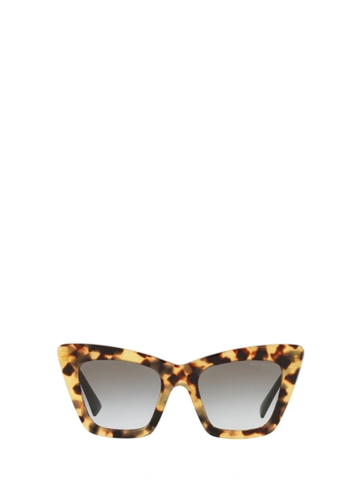 Shop Miu Miu Mu 01ws Havana Light Sunglasses