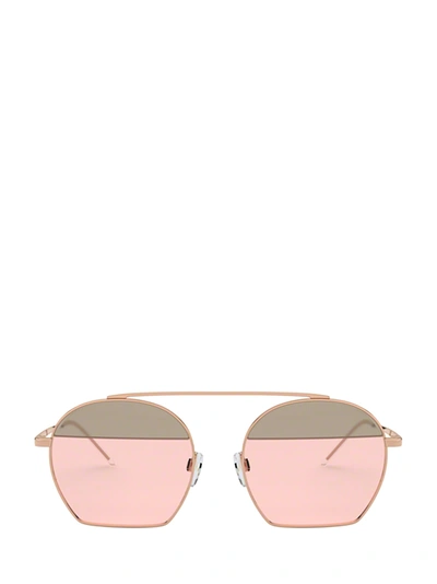 Shop Emporio Armani Ea2086 Shiny Rose Gold Sunglasses