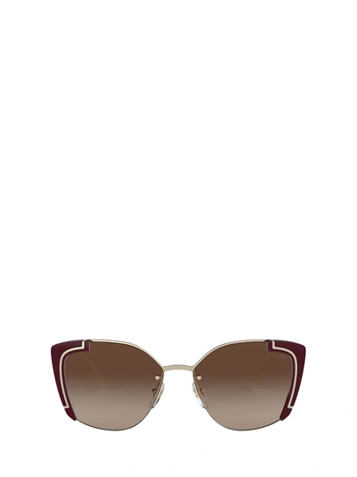 Shop Prada Pr 59vs Pale Gold / Bordeaux Sunglasses