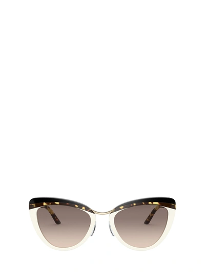 Shop Prada Eyewear Pr 25xs Havana & Ivory Sunglasses