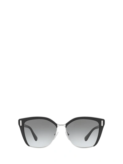 Shop Prada Eyewear Pr 56ts Black / Silver Sunglasses