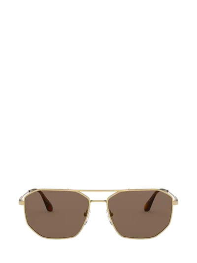 Shop Prada Eyewear Pr 64xs Gold Sunglasses