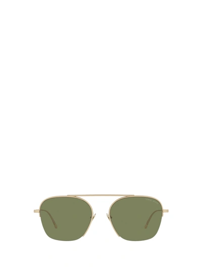 Shop Giorgio Armani Ar6124 Matte Pale Gold Sunglasses