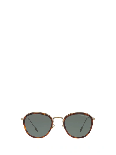 Shop Giorgio Armani Ar6103j Brushed Pale Gold Sunglasses