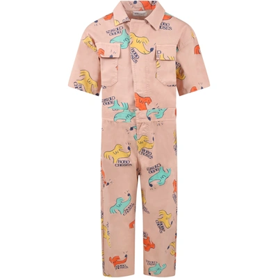 Shop Bobo Choses Pink Overall For Kids Wirh Dogs
