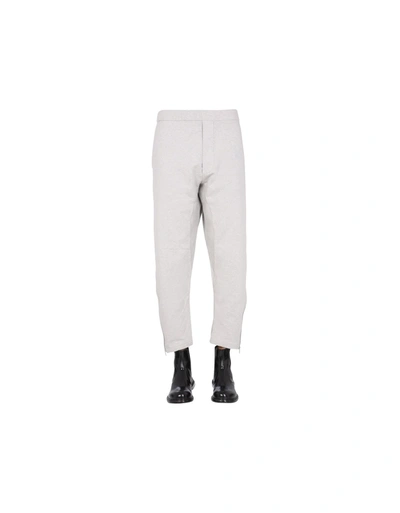Shop Maison Margiela Jogging Pants With Embroidered Logo In Gray