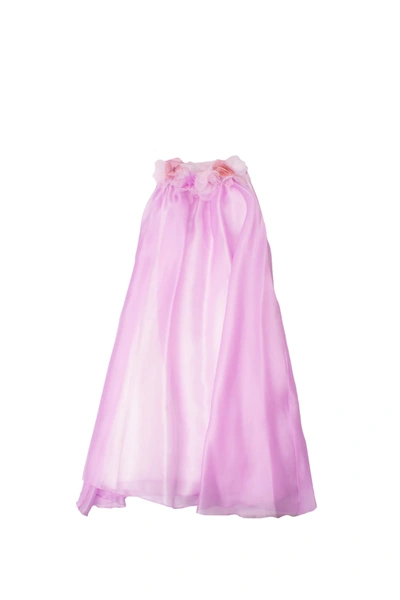 Shop La Stupenderia Long Silk Dress In Lilac