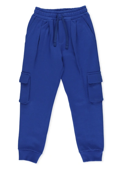 Shop Dolce & Gabbana Cotton Cargo Pants In Bluette Scuro