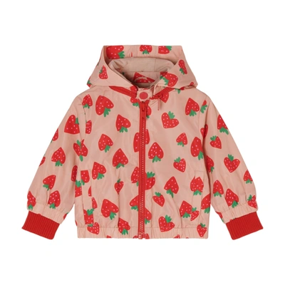 Shop Stella Mccartney Windproof Jacket With Print In Rosa-rosso