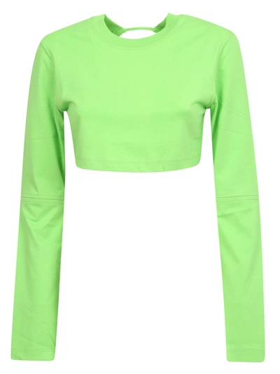 Shop Jacquemus Open Back Cropped T In Green