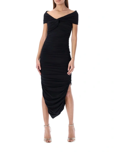 Shop Khaite Spence Asymmetric Hem Dress In Black