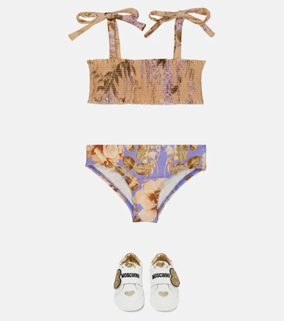 Shop Zimmermann Rosa Printed Bikini In Mismatched