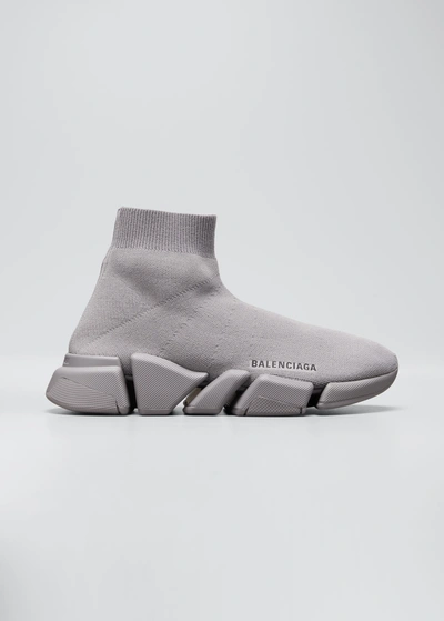 Shop Balenciaga Speed Knit Sock Trainer Sneakers In 1503 Dark Grey