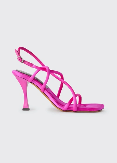 Shop Proenza Schouler Strappy Stiletto Slingback Sandals In Bright Pink