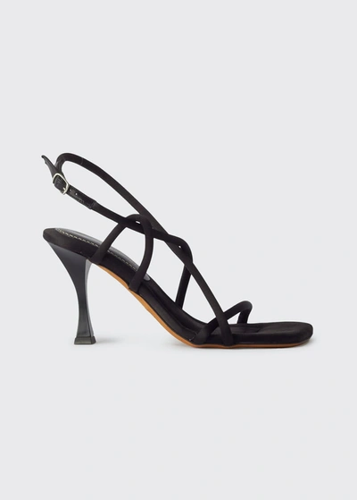 Shop Proenza Schouler Strappy Stiletto Slingback Sandals In Black