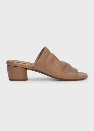 Shop Marsèll Otto Calfskin Slide Sandals In Hazelnut