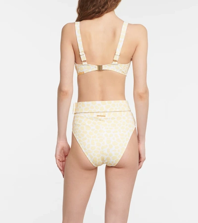 Shop Alexandra Miro Ursula High-rise Bikini Bottoms In Lemon Giraffe