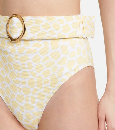 Shop Alexandra Miro Ursula High-rise Bikini Bottoms In Lemon Giraffe