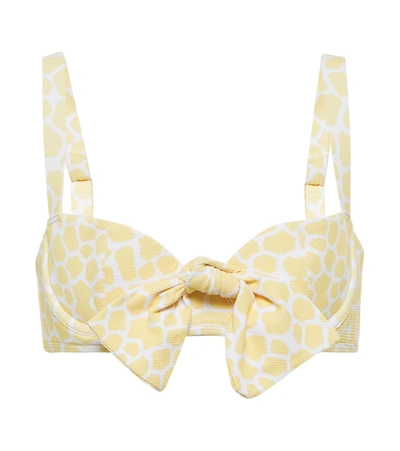 Shop Alexandra Miro Clara Printed Bikini Top In Lemon Giraffe