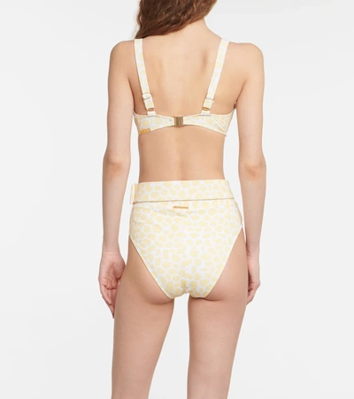 Shop Alexandra Miro Clara Printed Bikini Top In Lemon Giraffe