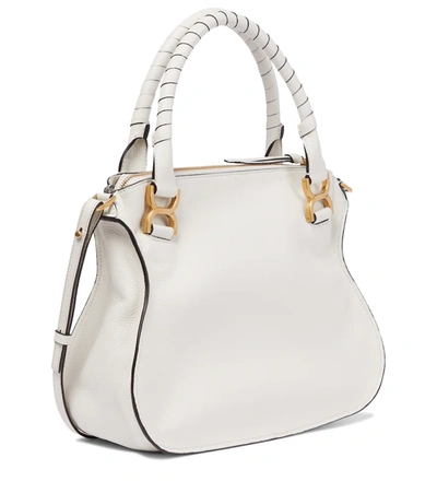 Shop Chloé Marcie Medium Leather Tote In White
