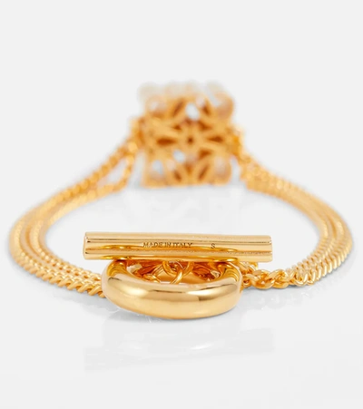 Shop Loewe Anagram Chain-link Bracelet In Gold