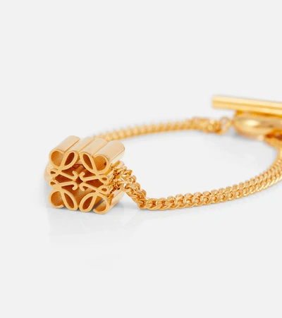 Shop Loewe Anagram Chain-link Bracelet In Gold