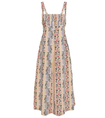 Shop Agua By Agua Bendita Hortensia Floral Cotton Midi Dress