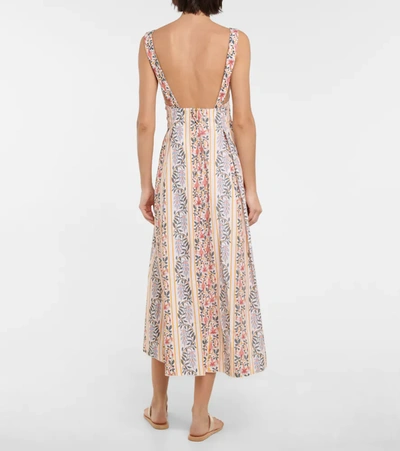 Shop Agua By Agua Bendita Hortensia Floral Cotton Midi Dress