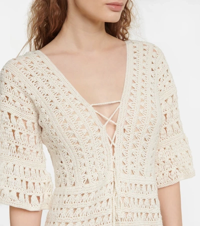 Shop Anna Kosturova Marissa Crochet Cotton Maxi Dress In Cream