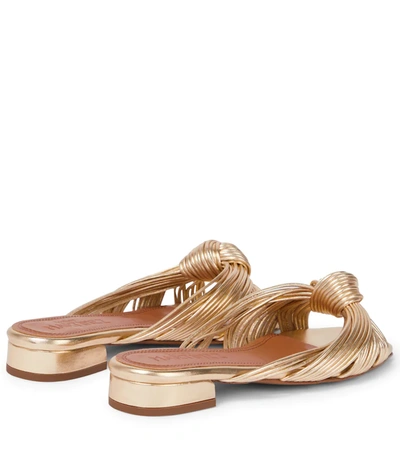 Shop Souliers Martinez Alicante Leather Mules In Oxido Gold