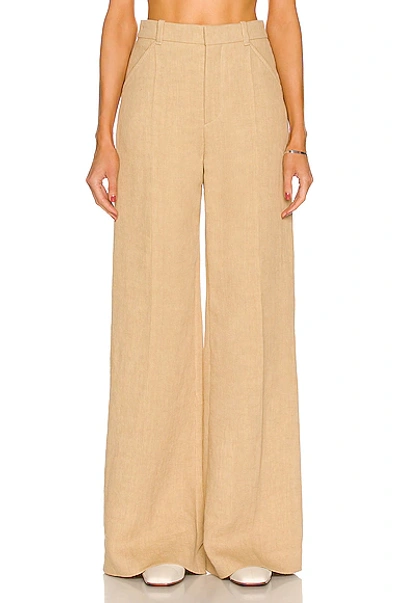 Shop Chloé Soft Tailored Wide Leg Trouser In Pastel Pink