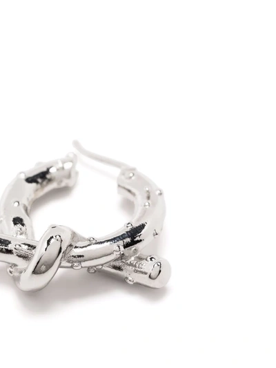 Shop Acne Studios Knot-design Earrings In Silver