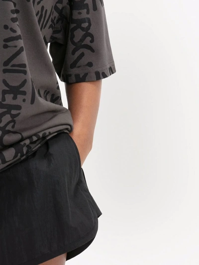 Jw Anderson All-over Logo Print Grey T-shirt In Black
