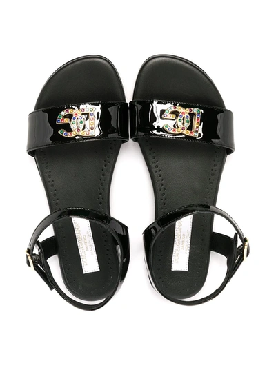Dolce & Gabbana Logo-plaque Sandals In Black