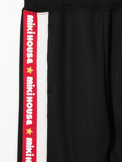 Shop Miki House Logo-stripe Track Pants In Black
