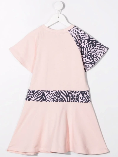 Shop Kenzo Animal-print Fleece Dress In Pink