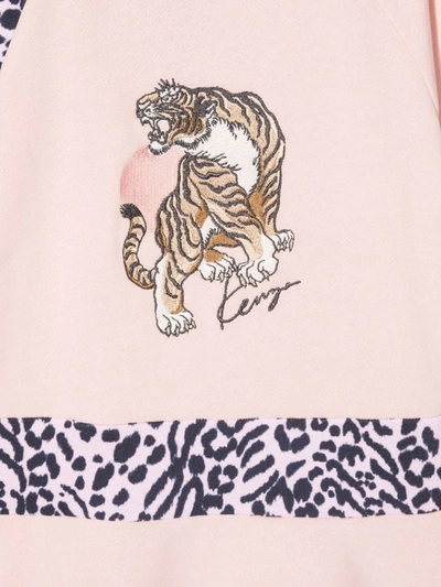 Shop Kenzo Animal-print Fleece Dress In Pink
