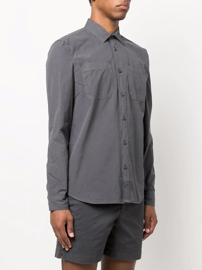 Shop Orlebar Brown Giles Field Cotton Shirt In Grey