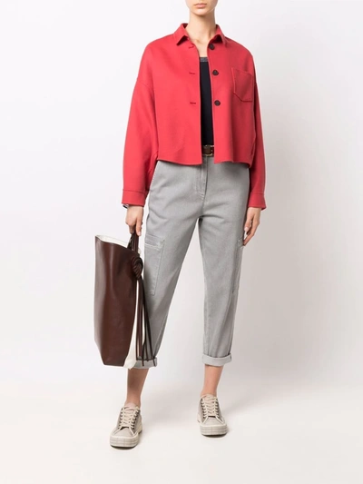 Fabiana Filippi Drop-shoulder Buttoned Shirt In Red