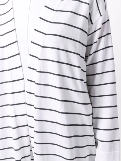 Fabiana Filippi Long Striped Cotton Cardigan In White