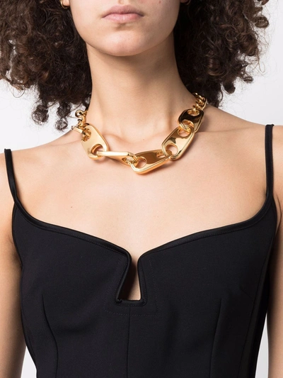 Shop Paco Rabanne Wave Chain-link Necklace In Gold