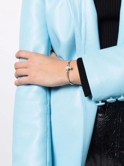Vivienne Westwood Grace Bas-relief Open Bangle In Silver