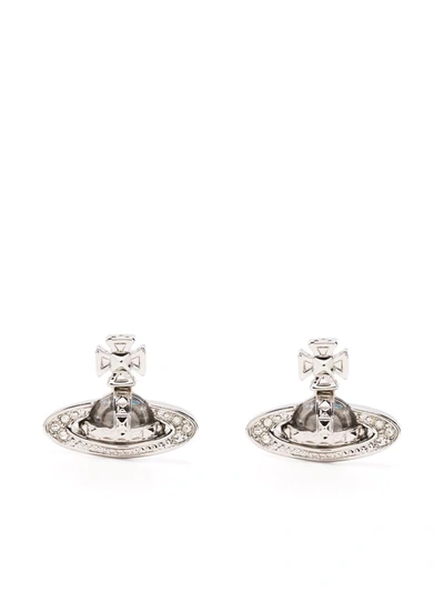 Shop Vivienne Westwood Pina Bas-relief Earrings In Silver